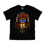 T-shirt – noir – Rasta Lion Head